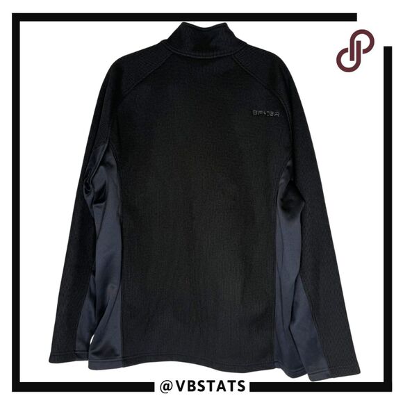 Spyder Men’s Fleece Lined Quarter Zip Mock Neck Pullover Sweater Black Size 2XL - Picture 3 of 11